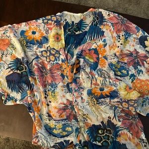 Flower chiffon cardigan